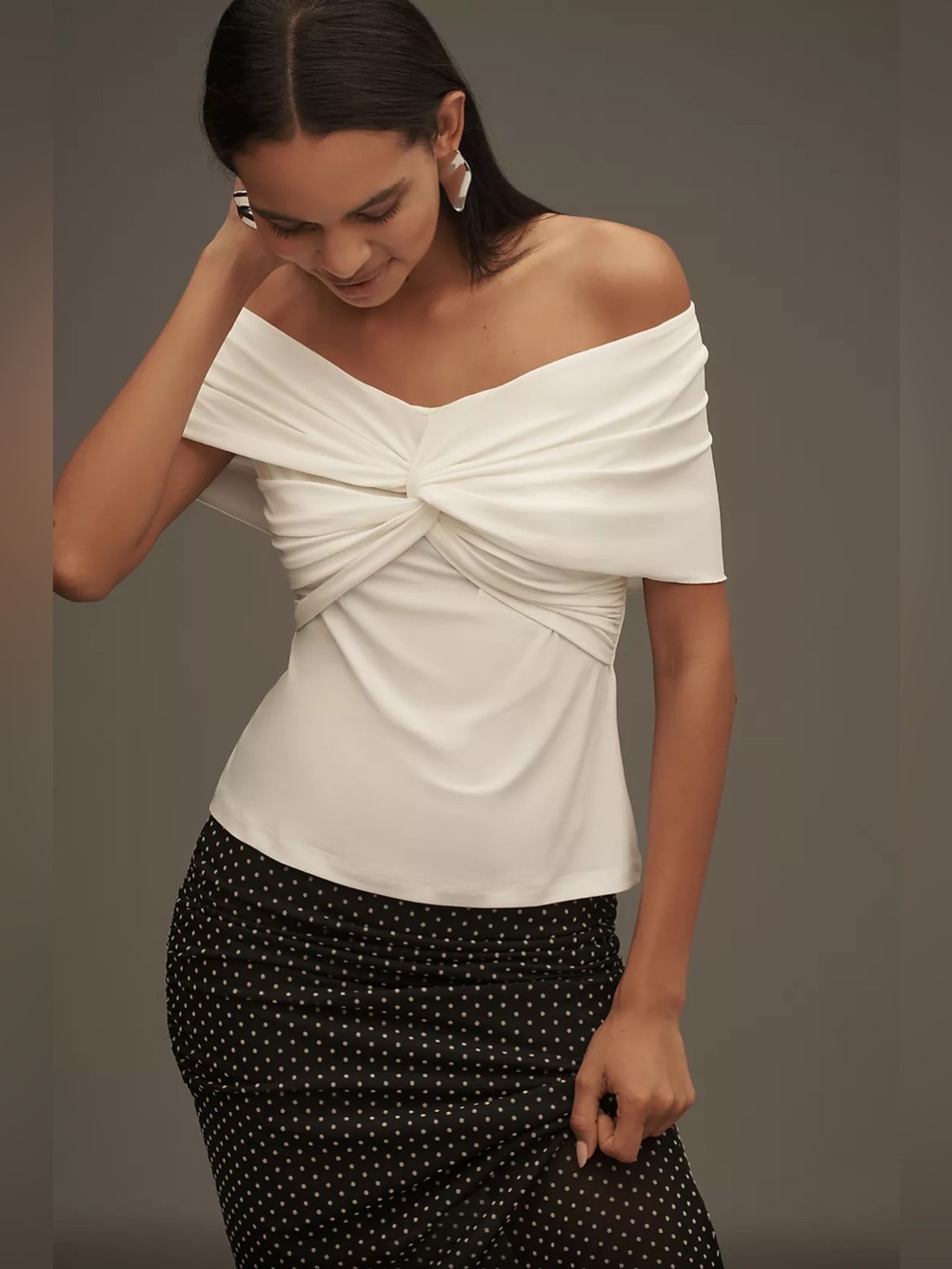Anthropologie | NWT By Anthropologie Gathered Off-The-Shoulder Top White M